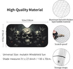 Skull Car Sun Shade Windshield Sunshade Foldable Front Window Shield Cover for Truck SUV