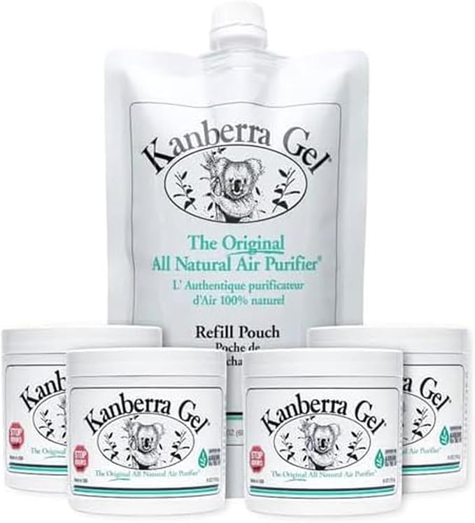 Kanberra Gel Refill Pouch 24oz - All-Natural Tea Tree Oil Odor Eliminator & Air Freshener for Home, Car, RV, Boat, Gym Bag | Eco-Friendly, Long-Lasting Formula, Safe for Pets and Family