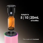 Waterless Essential Oil Diffuser with 8 Color LED Night Light, 3 Mist Levels & Timers, Portable Rechargeable Aromatherapy Diffuser for Home Car Room Studio Office, Black Metal (Pink)