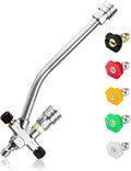Foam Cannon Dual-Connector Accessory, Pressure Washer Double Tip Attachment for Soap Cannon, 1/4" Quick Connect Dual Lance Pressure Washer Wand, 5 Pressure Washer Sprayer Nozzles