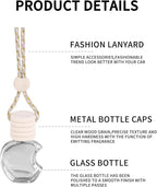 5PCS Hanging Car Air Freshener, Auto Interior Decoration 8 ml Oil Diffuser Perfume Aromatherapy Pendant Empty Glass Bottle, Fragrance Ornament with Vent Clip Wooden Cap and Rope (Apple)