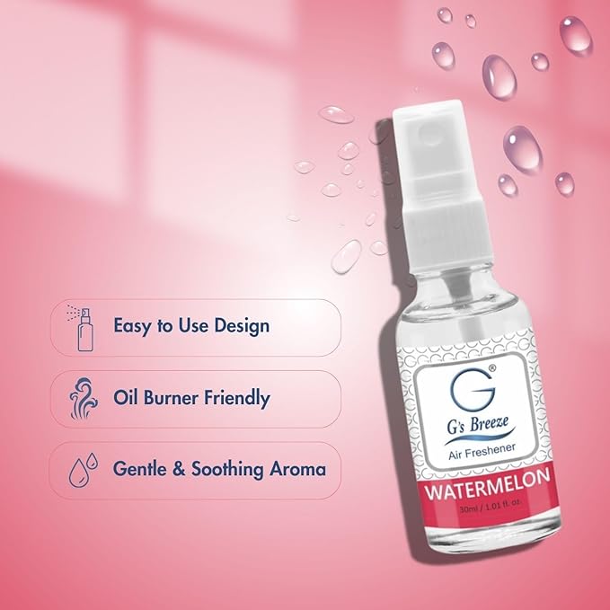 G's Breeze Watermelon Air Freshener – Fruity, Juicy & Sweet Watermelon Aroma for Home, Car, or Office - Fresh, Invigorating Scent That Creates a Vibrant Atmosphere with a Touch of Summer Freshness