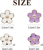 6pcs Flowers Car Air Freshener Vent Clips Purple White Daisy Air Vent Clip Car Accessories for Women 3.3cm/3cm Flower Vehicle Interior Decor Refillable Diffuser