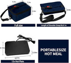 Portable Oven, 110V Portable Food Warmer Personal Portable Oven Mini Electric Heated Lunch Box for Reheating & Raw Food Cooking in Office, Travel, Potlucks and Home Kitchen (Navy Blue)