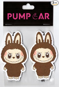 PumpCar car air freshener 2-piece double-sided The Monsters hanging cherry-scented for rearview mirror Car Interior Accessories Household Gifts (Brown, Cherry)