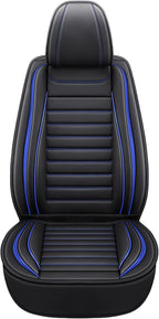 Leather Car Seat Covers Full Set, Universal Faux Leather Car Seat Covers 5 Seats, Automotive Seat Covers for Most Sedans SUVs Trucks, Front and Rear Seat Covers,Wine Red