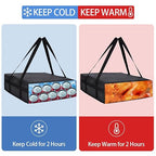 CIVJET Insulated Pizza Delivery Bag for Carry Hot, 20" x 20" x 6" Carrier Warmer, Insulated Food Delivery Bag, Insulated Grocery Cooler Bags for Catering/Drivers Commercial Food Warmers（Black, 1Pk）