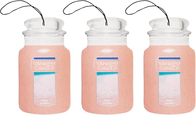 Yankee Candle Paper Car Jar, Pink Sands (Pack of 3)