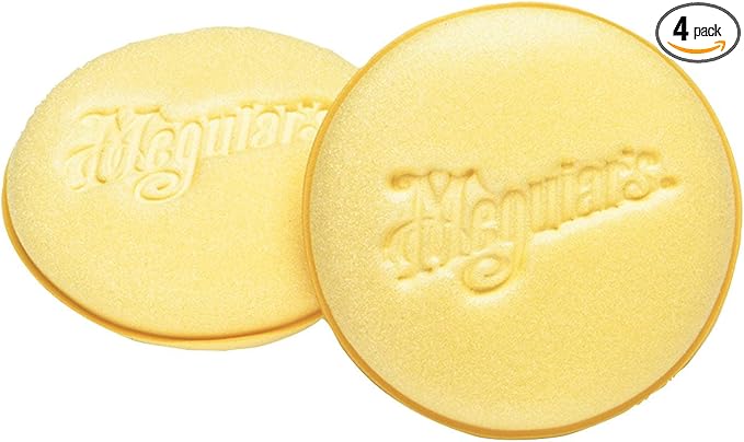 Meguiar's 4" Foam Applicator Pads, 4 Count - Ultra-Soft Hand Applicators with a Tight-Cell Foam Construction for a Smooth Application of Waxes, Polishes, Tire Dressing, Protectants and More, 4 Pack
