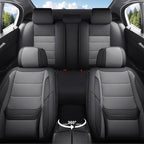 Car Seat Covers Custom Fit for Chevrolet/Chevy Bolt 2016-2026 , Premium Faux Leather Waterproof Car Seat Protectors with Lumbar Support, Breathable Anti-Slip Easy to install(Black&Gray,Full set)