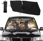 Socira Funny Squirrels Car Windshield Sunshade Umbrella Foldable Visor Umbrella Sun Shade Cover Funny Animal Sunshade Front Window Cover Squirrels Car Accessories Blocks Uv Rays 57" X 30"