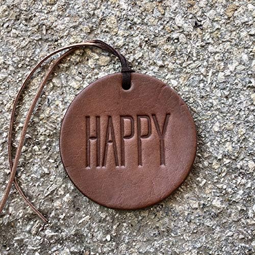 Air Flair | Leather Car Air Freshener | Happy (Brown, Cherry Leather Scent)