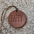 Air Flair | Leather Car Air Freshener | Happy (Brown, Leather Scent)