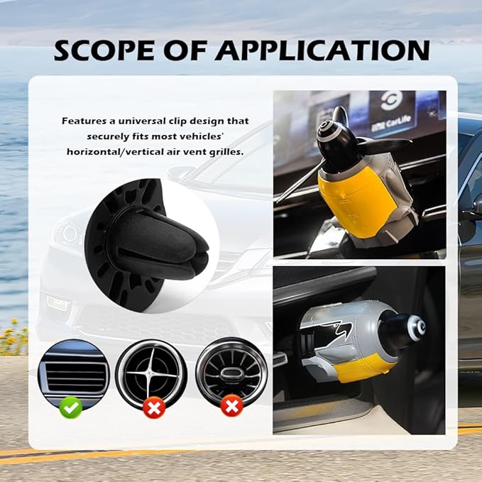 Fw-190 WW2 Planes Car Vent Decor,Creative Air Vent Clips Fit for Horizontal/Vertical Air Vents,Fw-190 Fighter Car Airs Freshener with Rotating Propeller as Cool Gifts for Men (Fw 190 Fighter Plane)