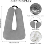 Car Pillow for Kids – Comfort Travel Pillow for Car – Soft Cotton Support Cushion for Children and Adults on Long Trips (Gray)