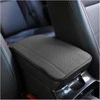 Ziciner Leather Car Center Console Armrest Pad, PU Waterproof Auto Seat Box Cover Protector, Hand Rest Cushion Protection Pad, Vehicles Interior Accessories Universal for Truck,SUV (Gray A)