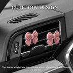 6PCS Bow Car Air Vent Clips, Cute Car Air Freshener Outlet Vent Clip, Coquette Bow Car Diffuser Perfume Clip, Universal Auto Air Conditioning Accessories for Women Girls (Pink, 6PCS)