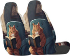 Delerain Car Seat Covers Set 2Pcs, Funny Garfield Cat Universal Front Car Seats Vehicle Enterior Protector Suitable Fits Most Car Auto SUV Sedan Truck
