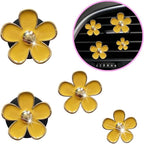4Pcs Car Accessories Daisy Flowers Car Air Freshener Vent Clips,4 Sizes Cute Car Flowers Car Clips,Girly Women Flowers Car Accessories,Refillable Car Diffuser Air Fresheners Accessories (Yellow)