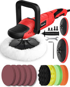 AVID POWER Car Buffer Polisher, 6 Variable Speed 1000-3500 RPM, Rotary Buffer Waxer Kit with 6-inch and 7-Inch Backing Plate, 1200W Car Polisher for Car Detailing, Polishing, Waxing