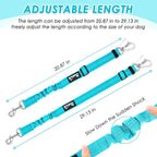 Lukovee Dog Seat Belt for Car, Adjustable Dog Car Harness for Large Medium Small Dogs, Soft Padded & Breathable Mesh Dog Seatbelt with Car Strap and Carabiner (Light Blue,XXS)