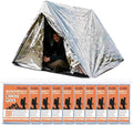 Emergency Mylar Thermal Blankets, 10-Pack Silver Space Blanket for Survival Kit, Winter Car Emergency & Outdoor Camping Safety. Body Heat Reflective Foil Blankets for Survival Gear & First Aid