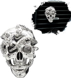 Skull Car Decor,Goth Car Air Freshener Vent Clip,Silver Snake Skull Horror Dahsboard Decorations Accessories,Refillable Clip On Diffuser for Women Teens