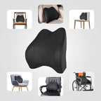 Memory Foam Lumbar Support Pillow for Car - Back Support for Car Seat (Black)