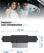 JoyTutus Polarized Sunshade Extender for Car with Polycarbonate Lens, Adjustable Sun Visor Extender Anti-Glare, Safe Driving, Window Sun Visor for Car