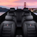 Car Seat Cover 7 Seats for Toyota Highlander 2001-2025, Waterproof Durable Premium Leather Car Seat Protector, Comfortable Anti-Slip Stylish Sport Seat Cover(7 Seats Luxury,Black)