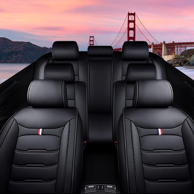 Car Seat Cover 7 Seats for Hyundai Palisade 2020-2025, Durable Wear Resistant Waterproof Sport Seat Cover, Breathable No Odor Premium Leather Vehicle Seat Covers.(Luxury,Black)