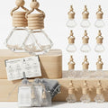 15 Sets Car Air Freshener Hanging Diffusers with Empty Glass Perfume Bottles Essential Oil Fragrance Pendants Instruction Cards Organza Storage Bags for Vehicle Home Closet (Diamond)
