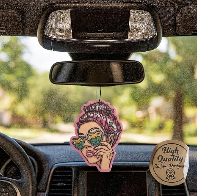 Fresh Fresheners Cute Funny and Aesthetic Car Air Fresheners 4-pack Scented With Premium Oils (Adventure Girl)