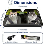 GENANY Cute Cat Couple Funny Windshield Sun Shade for Car SUV Truck (55x30 Inches),Sun Shade Windshield, Shades for Windows, Protector Blocks UV, Christmas Car Decor
