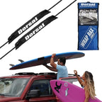 DORSAL Universal Soft Roof Rack Pads for Surfboard Kayak SUPs with Car Tie Down Straps and Storage Bag - Pack of 2 Black Polyester