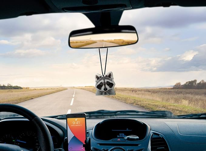 WIRESTER Hanging Air Freshener for Car, Home, Bathroom, Office, Decorative Charm Ornaments, Raccoon