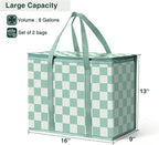 2 Pack Insulated Reusable Grocery Bags, Heavy Duty Warming Large Capacity Collapsible Cooler Delivery Bags for Pizza, Hot and Cold Food, Party Catering
