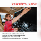 Jeep Windshield Sun Shade | fits Wrangler, Rubicon, Sahara, Gladiator, Sport S, Willys 41, High Altitude - Certified 99% UVA & UVB Lab Tested Interior Protection. Car Window Shades by Kinder Fluff