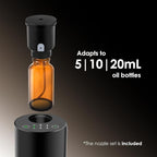 Waterless Essential Oil Diffuser, Battery Powered Mini Scent Air Machine, Aromatherapy Mist Diffuser for Home Room Car Office (Black Aluminum Alloy)