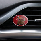 Patriotic Pixel Trump in Tank with American Eagle Flag Car Air Freshener Vent Clip