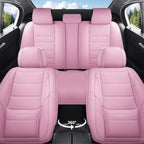 Car Seat Covers Full Set Fit for Buick Encore GX 2012-2026, Premium Faux Leather Waterproof Car Seat Protectors with Lumbar Support, Breathable Anti-Slip Easy to Install(Pink,Full Set)