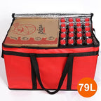 Bodaon 10-Pack Insulated Food Delivery Bag for Commercial Delivery, XXX-Large Grocey Shopping Bag for Catering, Cooler/Thermal Bags for Pizza, Red