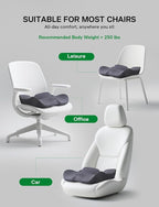 Medisana Seat Cushion, SC 200G Seat Cushions for Office Chairs, Car Seat, Wheelchair - Sciatica & Tailbone & Coccyx Pain Relief Pillow for Driver Sedentary People（Size:22.8 * 16.5 * 4.3 in-Grey）