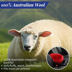 Andalus Brands Pure Australian Sheepskin Fluffy Car Center Console Cover, Luxurious Non-Shedding Furry Arm Rest Cover for Car, Versatile for All Seasons, Red - (11.47" X 6.3")