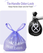 125 Count Cat Litter Bags Lavender Scented with Handles, Disposable Litter Bags for Pet Poop, Extra-Thick Kitty Waste Bags Easy Tie Leak-Proof Strengthen