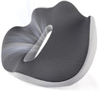 Seat Cushion for Office Chair Orthopedic Memory Foam Coccyx Support Pad Sciatica Pain Relief Tailbone Back Comfort Posture Alignment Pressure Massage Home Car Work” Gray