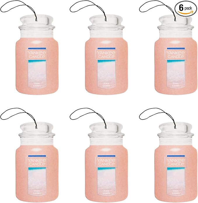 Yankee Candle Paper Car Jar, Pink Sands (Pack of 6)