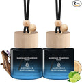 Car Air Freshener Hanging 2 Pack Car Air Fresheners Diffuser - Mahogany Teakwood Fragrance Oil Air Diffuser for Car, 45+ days Long Lasting Car Fresheners Fragrance, Two 0.27 FL OZ/8ML Made in USA