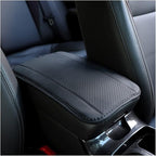 Ziciner Leather Car Center Console Armrest Pad, PU Waterproof Auto Seat Box Cover Protector, Hand Rest Cushion Protection Pad, Vehicles Interior Accessories Universal for Truck,SUV (Black A)