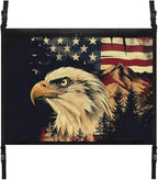 Eagle USA Flag Car Roof Storage Bag Hanging Car Storage Bag All Car Storage Organizers Large Capacity Can Hold Mobile Phone, Wallet